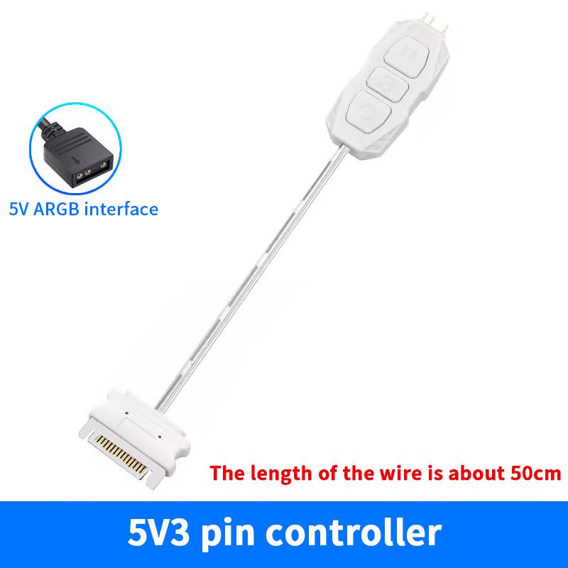 Argb Kontrolcü 5V 3Pin Sata Arayüzü Uzatma Kablosu Işık Kontrolcü Adaptörü PC Fanı CPU Soğutucu Fanı Işık Şeridi Radyatör İçin