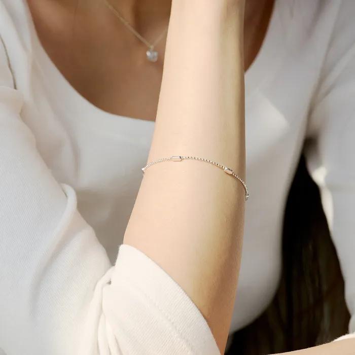 SIB-26SS3 925 Silver Ball Log Bracelet