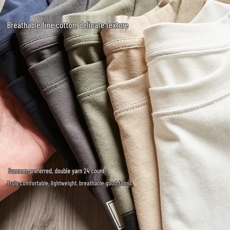 Pánské čistě bílé bavlněné tričko Yuzhaolin s kulatým výstřihem 180g