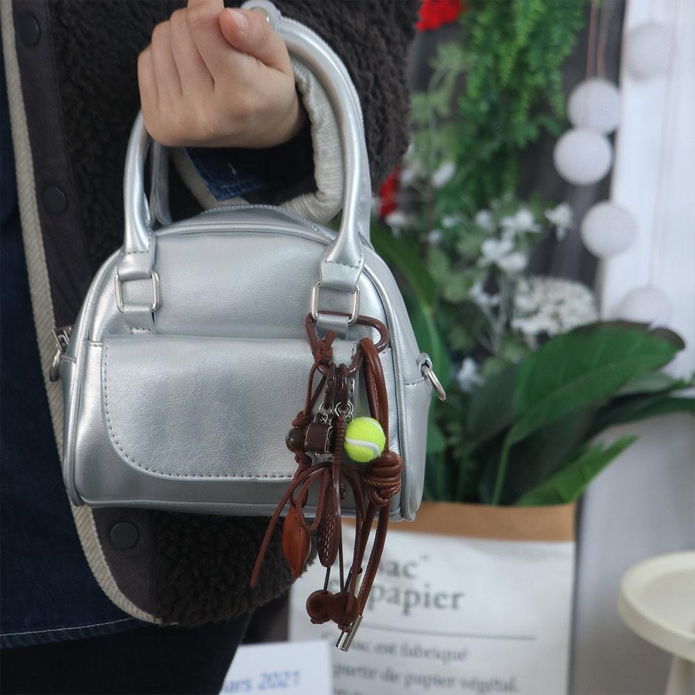 Ins Style Tennis Keychain Backpack Decor Korean Charm Rope Keyring Women Girl