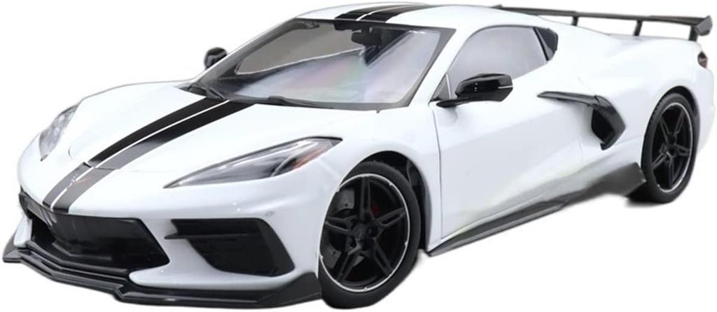 Maisto 2020 Corvette Stingray Coupe C8 White 1/18 Scale Special Edition Model with Display Base, Opening Doors, and Working Suspension
