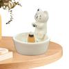 Portacandela Gatto Carino Cono Bruciaincenso Vassoio Incenso Elegante Ceramica Portaincenso a Bastoncino Portacono Incenso Decorazione