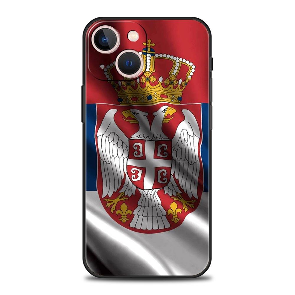 Serbia Flag Badge Phone Case For iPhone 16e 15 14 13 12 11 Pro Max XS X XR SE 7 8 Plus Shell iPhone 16 Soft TPU Cover
