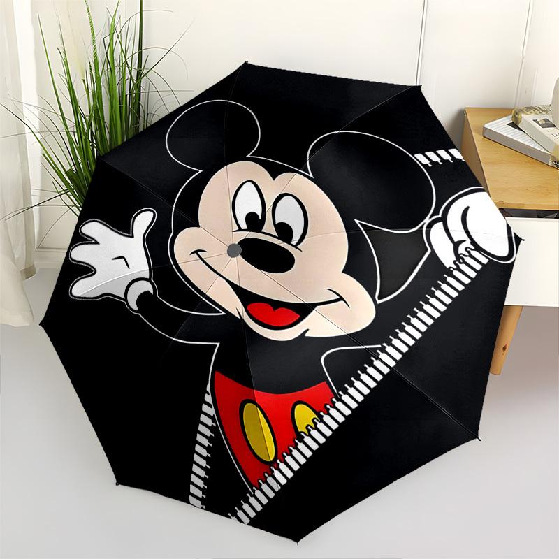 

Mickey Mouse Zipper Themed Automatic Opening and Closing Umbrella, Brightly Colored 8-rib Portable Umbrella, Suitable for Men and Women, A Perfect Gif