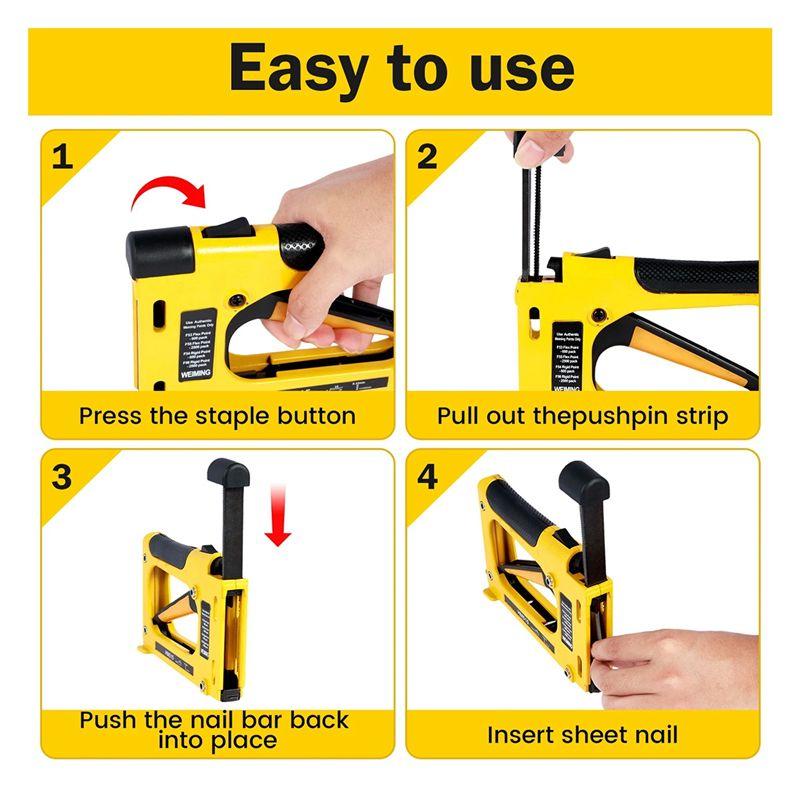 A84X-Nailing Equipment For Woodworking Furniture Heavy Duty Construction Picture Frame Staple Metal Hand Tool