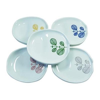 Saikai Ware Hasami Healthy Chopstick Rests & Small Plates (Set of 5) - 10.8x9.5x2.3cm, with Notch for Chopsticks, Sloped Interior for Soy Sauce