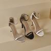 Women's High-heeled Sandals Summer New Simple and Versatile Thin-heeled Large-size Open-toed Sandals