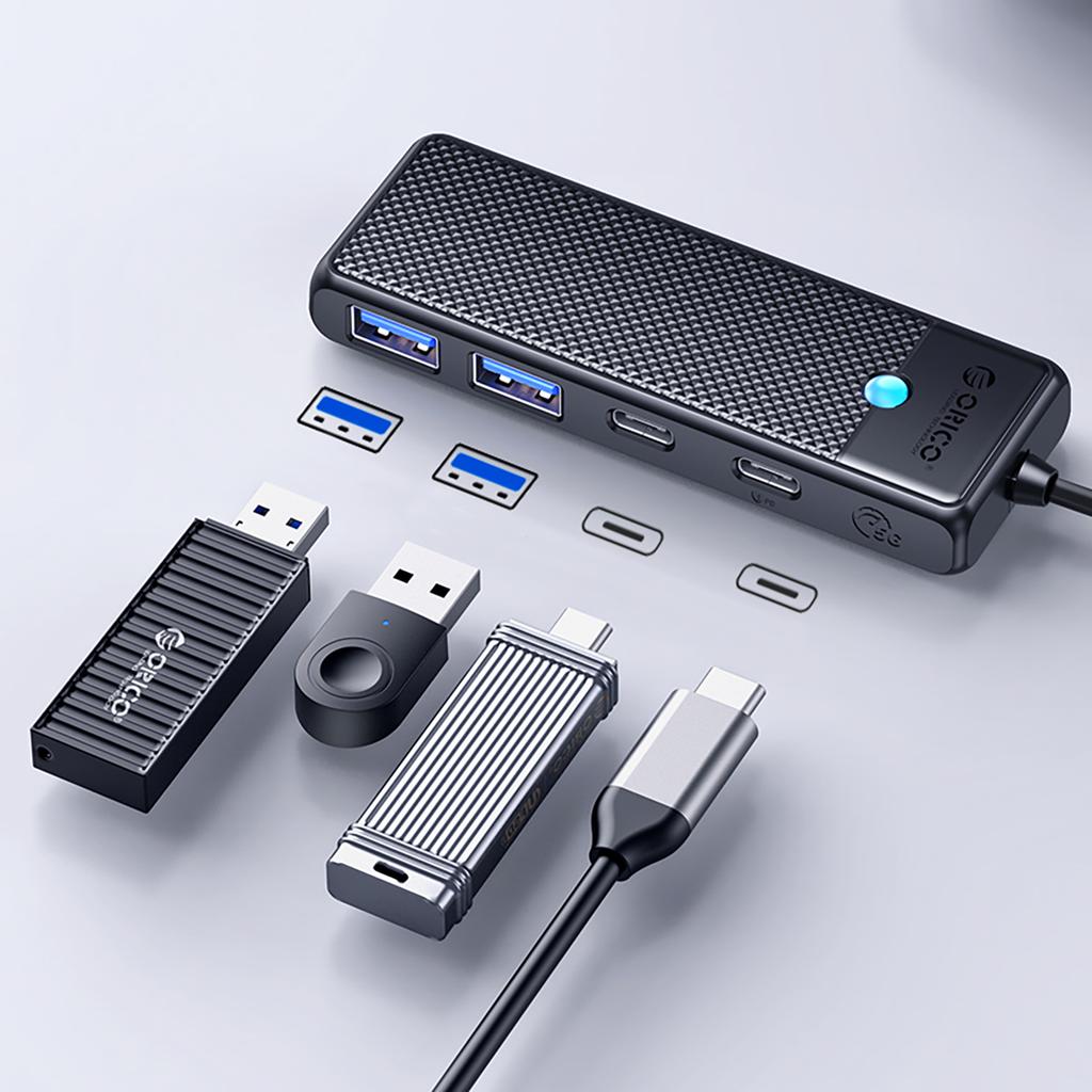 Hub PAPW2AC-C3 USB-C auf USB-A USB-C Splitter - Schwarz