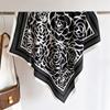 Premium Camellia Scarf Simple Line Shawl Twill Silk Large Square Scarf 91cm Autumn and Winter Travel Sunscreen Headscarf