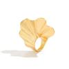 Metal Ginkgo Leaf Ring Gold Silver Color Fan-Shaped Finger Ring Knuckle Joint Ring  for Women Men