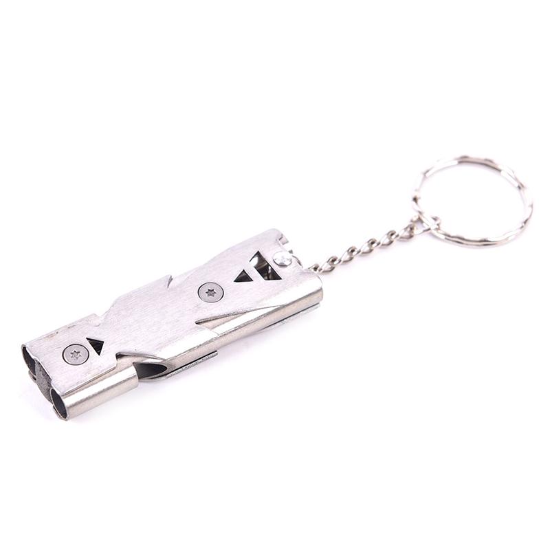 Stainless Whistle Double Tube Lifesaving Emergency SOS Outdoor Survival Whistle Stainless Whistle Double Tube Lifesaving Emergency SOS Outdoor Survival Whistle