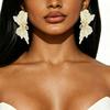E11111 New Exaggerated Pleated Paint Flower Stud Earrings Design Sense Retro Elegance Fashion Temperament Earrings