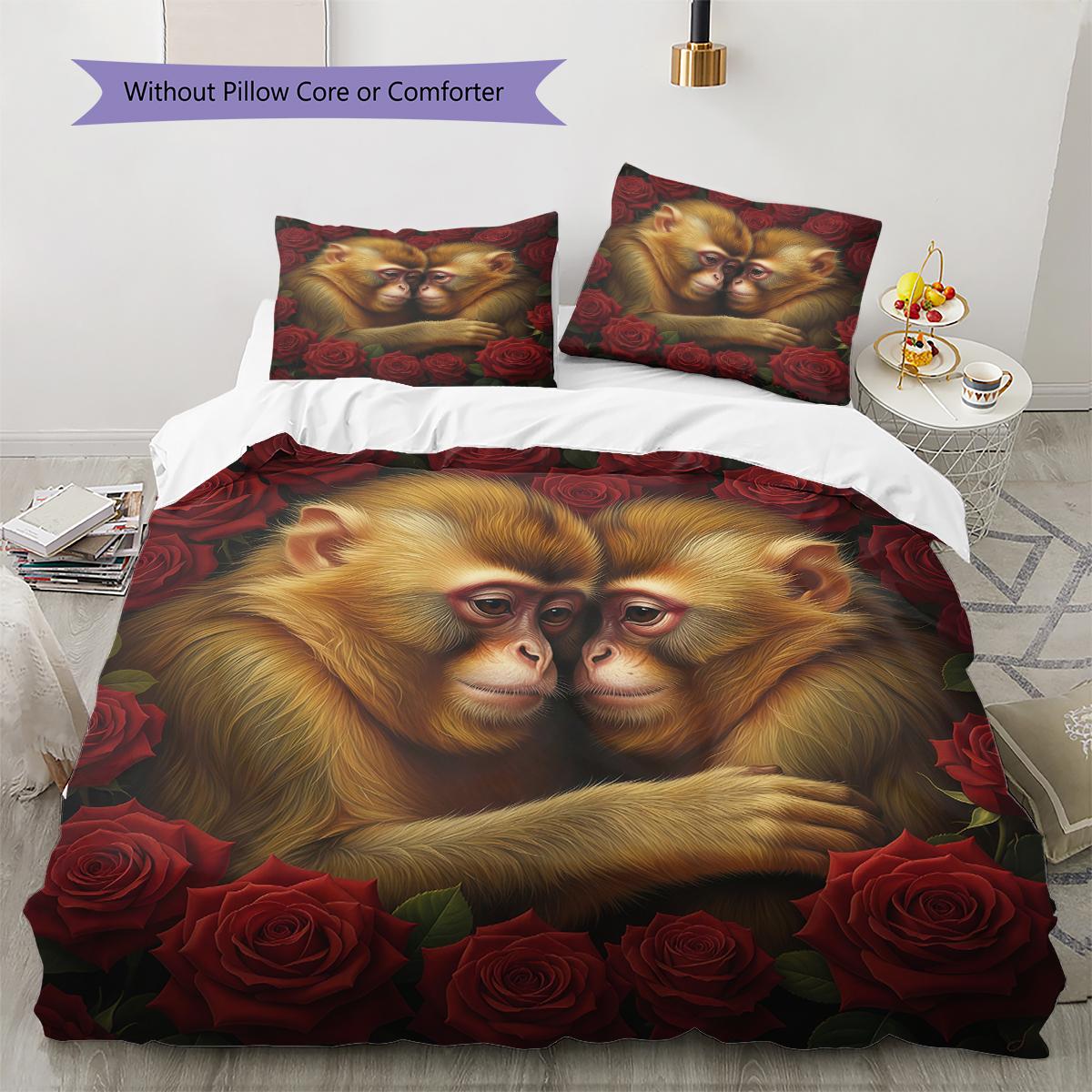 

Valentine s Day Pattern Bedding Quilt Cover Pillowcase Home Decoration Birthday Gift (1 * duvet cover + 2 * pillowcase, without core) 135x200cm