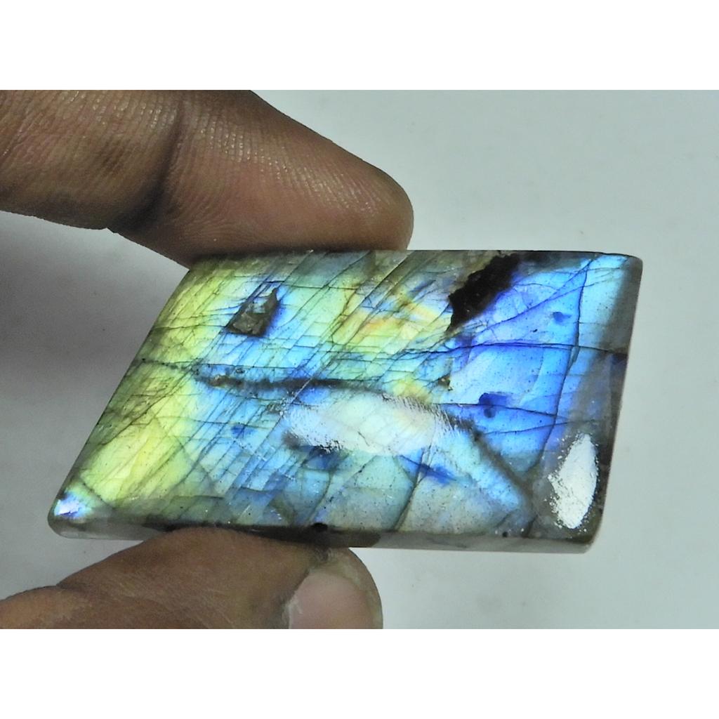 84Cts. Natural Multi Flash Labradorite Fancy Cabochon Gemstone 24X45X07MM B-302