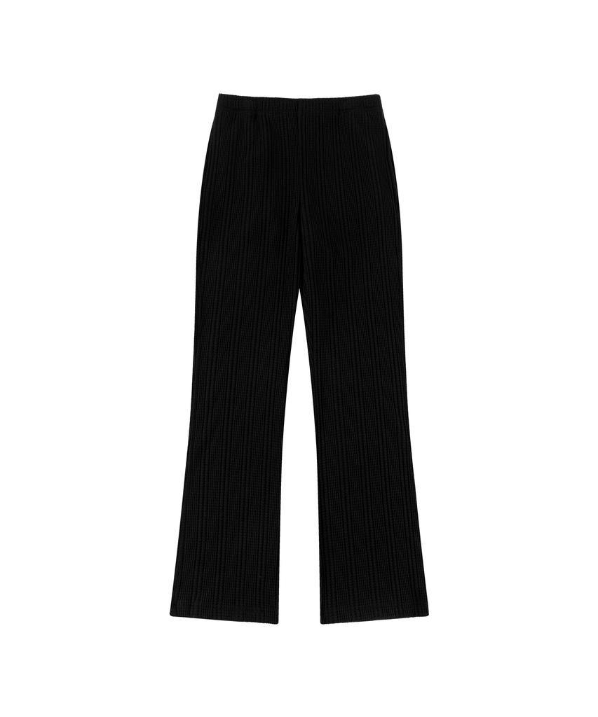 Banwonateullie P3297 Waffle Textured Pants_Black
