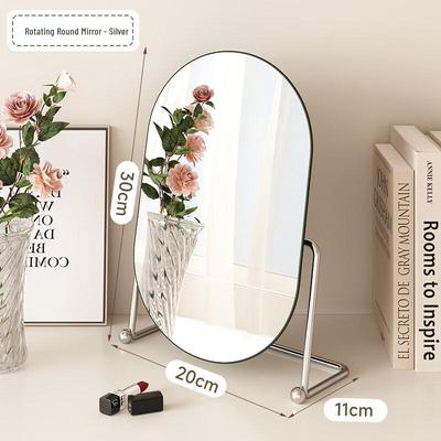 Round Rotating Dressing Table Makeup Mirror