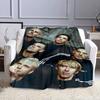 "Group Portrait with Vintage Style Look" Patterned flannel blanket perfect for the bedroom living room, sofa, or a little nap