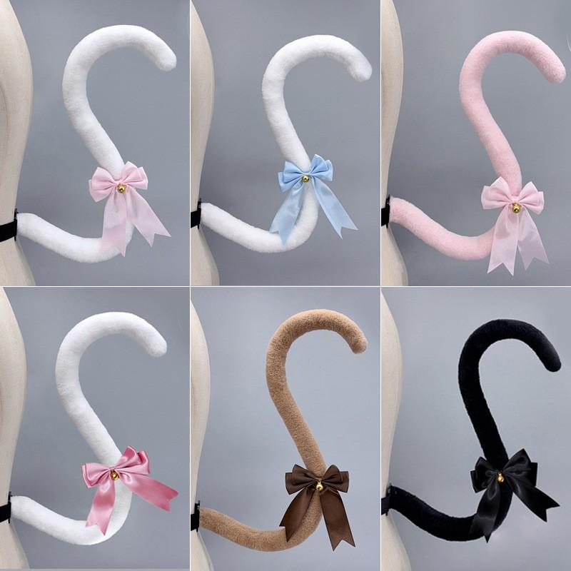 Handmade Plush Cat Ear Headband Tail Set Adult Cosplay Lolita Kawaii Anime Costume Accessory