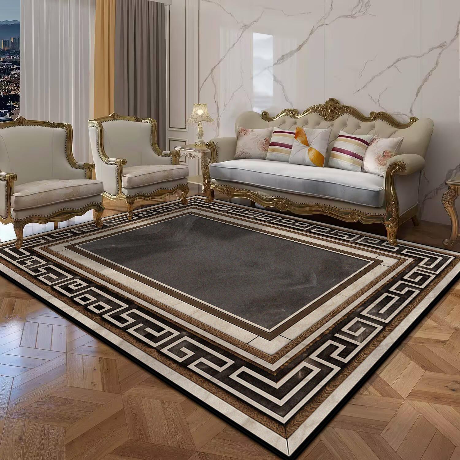 

Black Gold Marble Luxury Carpet for Living Room Decorations Sofa Table Large Area Rugs Balcony Long Floor Mat Anti-slip Doormat 60*90cm