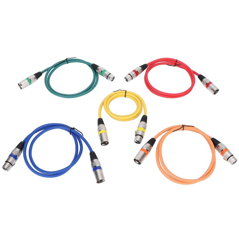 5PCS HiFi Audio Balanced Shielded XLR XLR Male To Female Color Coded Mic Patch Cord  for Mic Mixer