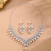 Set di Collana e Orecchini da Sposa con Strass di Lusso - Design Europeo e Americano