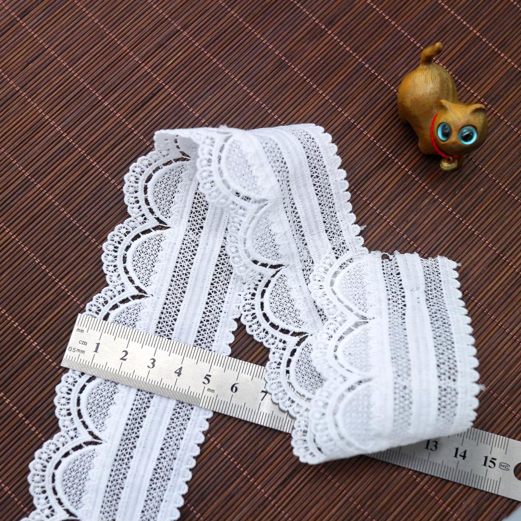 5.5Cm Barcode Lace Accessories Milk Silk Water-Soluble Embroidery Curved New Lace 5.5Cm Wavy Lace