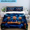3PCS Inter Milan Star Lautaro Bedding Set,Including 1pc Duvet Cover And 2pcs Pillowcases Perfect for Bedroom, Dormitory, Fan Christmas Gift