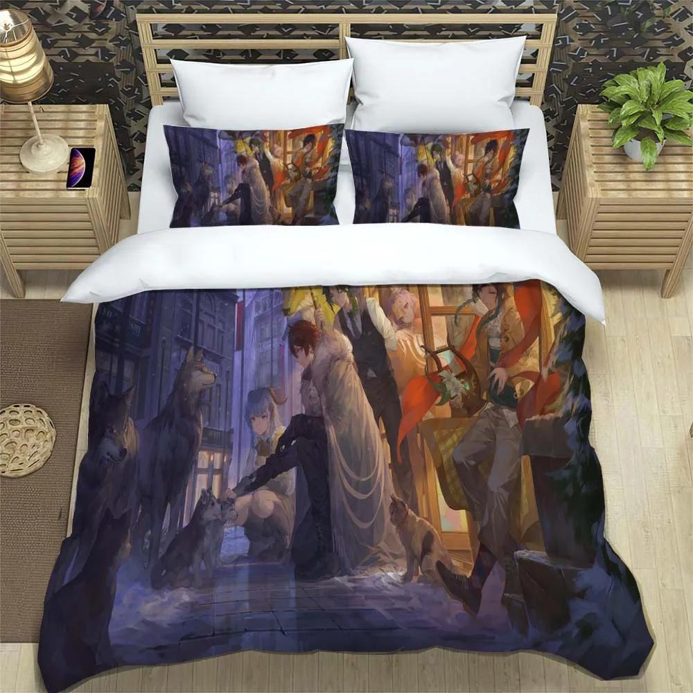 Genshin Impact Animation Cartoon Soft And Comfortable Bedding Set Luxury Quilt Cover Customizable Comforter Bedding Sets
