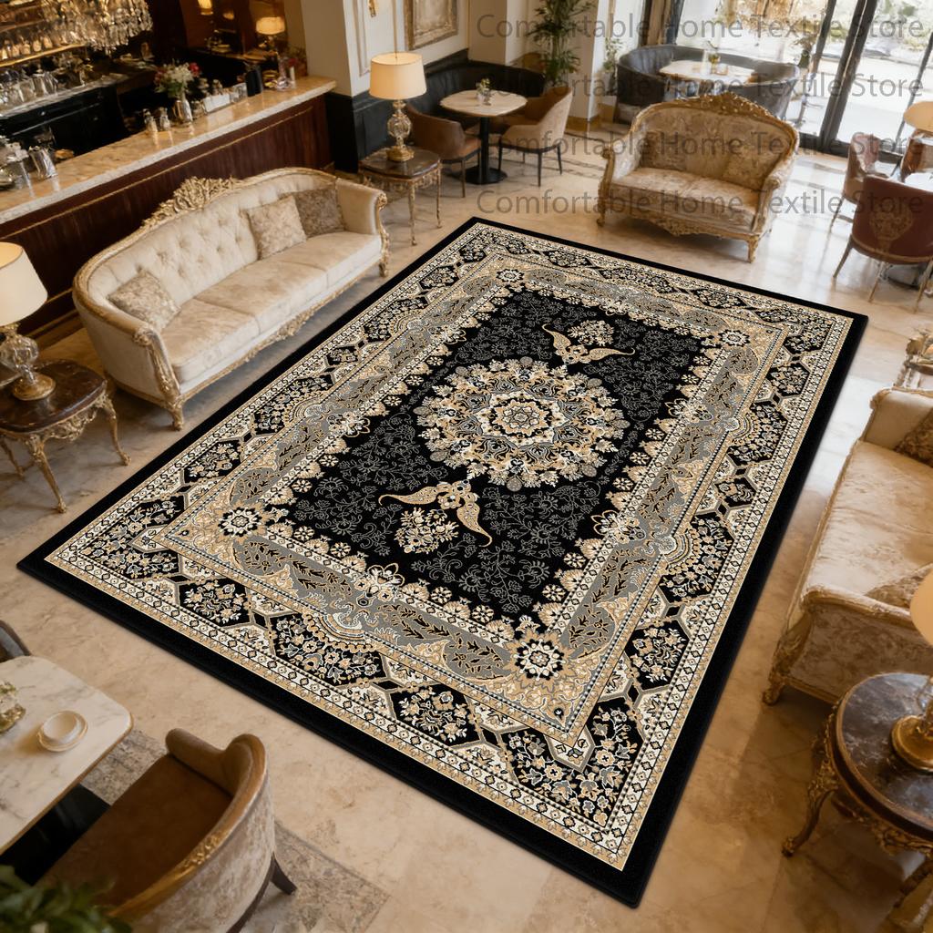 Classic Persian Luxury Style Living Room Carpet Washable Short Velvet Large Floor Mats Decoration Bedroom Antiskid Fluffy Rug