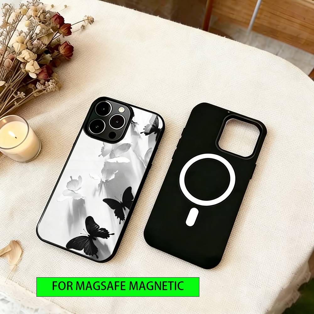 Beautiful butterfly Phone Case For iPhone17,16,15,14,13,12,11 Plus,Pro Magnetic For Magsafe Wireless Charging