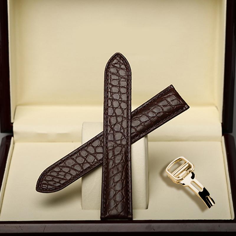 20 22mm Blue Purple Gray Pink Alligator Strap Replacement Cartier Tank London Men Women Folding Buckle Watch Strap Accessories