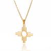 Titanium Steel Cut Sun Cross Pendant Minimalist Punk Hip Hop Necklace For Women