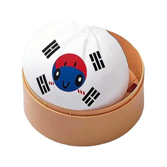 

National Flag Dumpling Squeeze Toy Stress Relief Cartoon Expression Steamed Bun Fidget Toy Hand Relaxation Decompression Gadget G