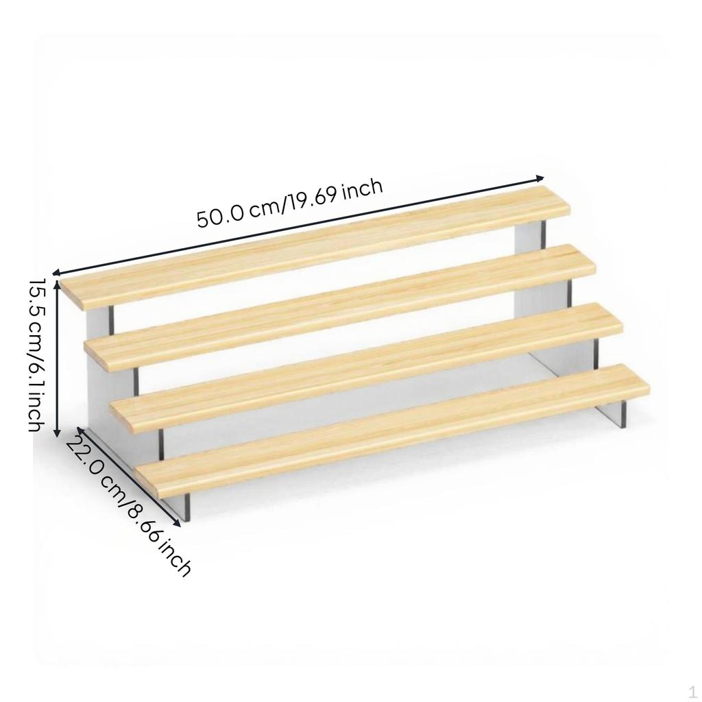 Wooden Display Stand, Acrylic Tiered Organizer, Desktop Shelf, MultiFunctional Storage for