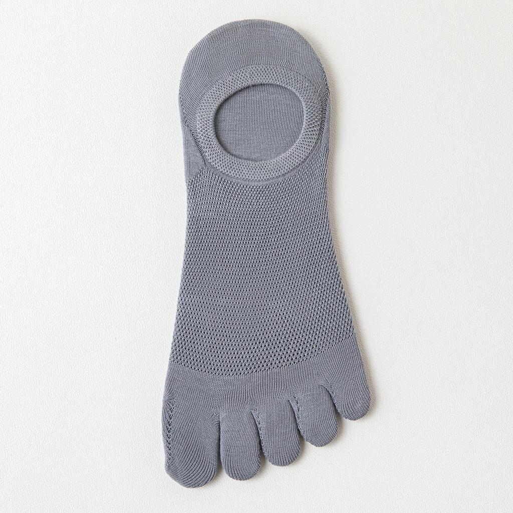 Women's Antibacterial Breathable Cotton Toe Socks - Low-Cut Invisible Boat Style