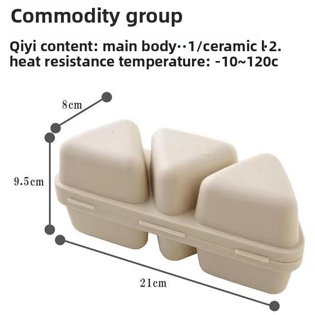 6-hulrom Trekant Risballform Bento-boks Gjenbrukbar, Mikrobølgeovnssikker, Praktisk for Måltidsforberedelse og Lunsj på Farten