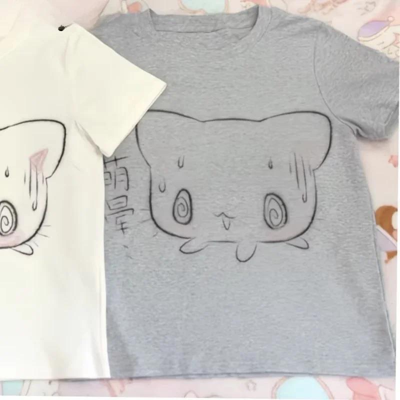 

Women s Japanese T-shirt Short Sleeve Round Neck Clothing Fashionable Casual Cute Summer T-shirts Anime Y2k Printed T-shirts 4XL