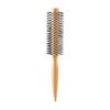 Professional Curly Hair Comb - Red-Brown Nylon Teeth, Original Wood Roller, Round Head for Inward Curls