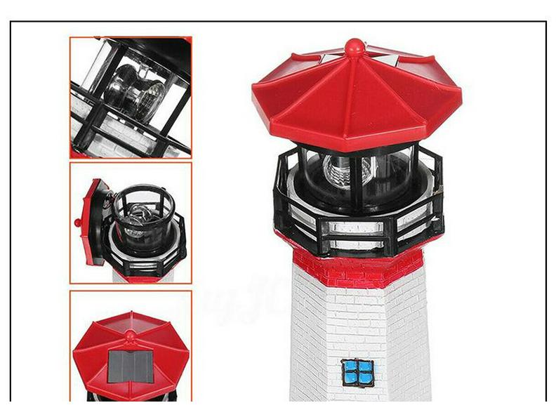 Solar Rotating Lighthouse Resin Garden Ornament