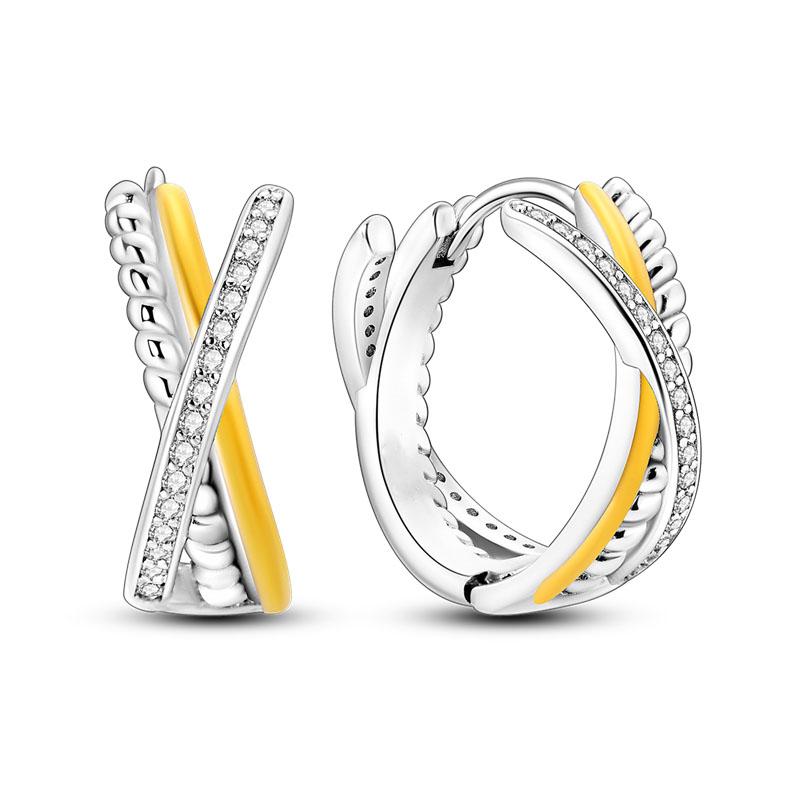 Silver Plated Hoop Earrings Moon Star Dreamcatcher Colored Zircon Fine Earring Jewelry Gift for Women