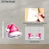 2D Flat Acrylic Cute Pink Christmas Hat Dangle Earrings, A Festive Gift for Women, Perfect As Holiday Party Jewelry.