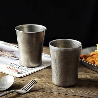 Retro 280/350ML 304 Stainless Steel Beer Cup Durable Office Home Coffee Mug Portable Drinks Tea Water Cups