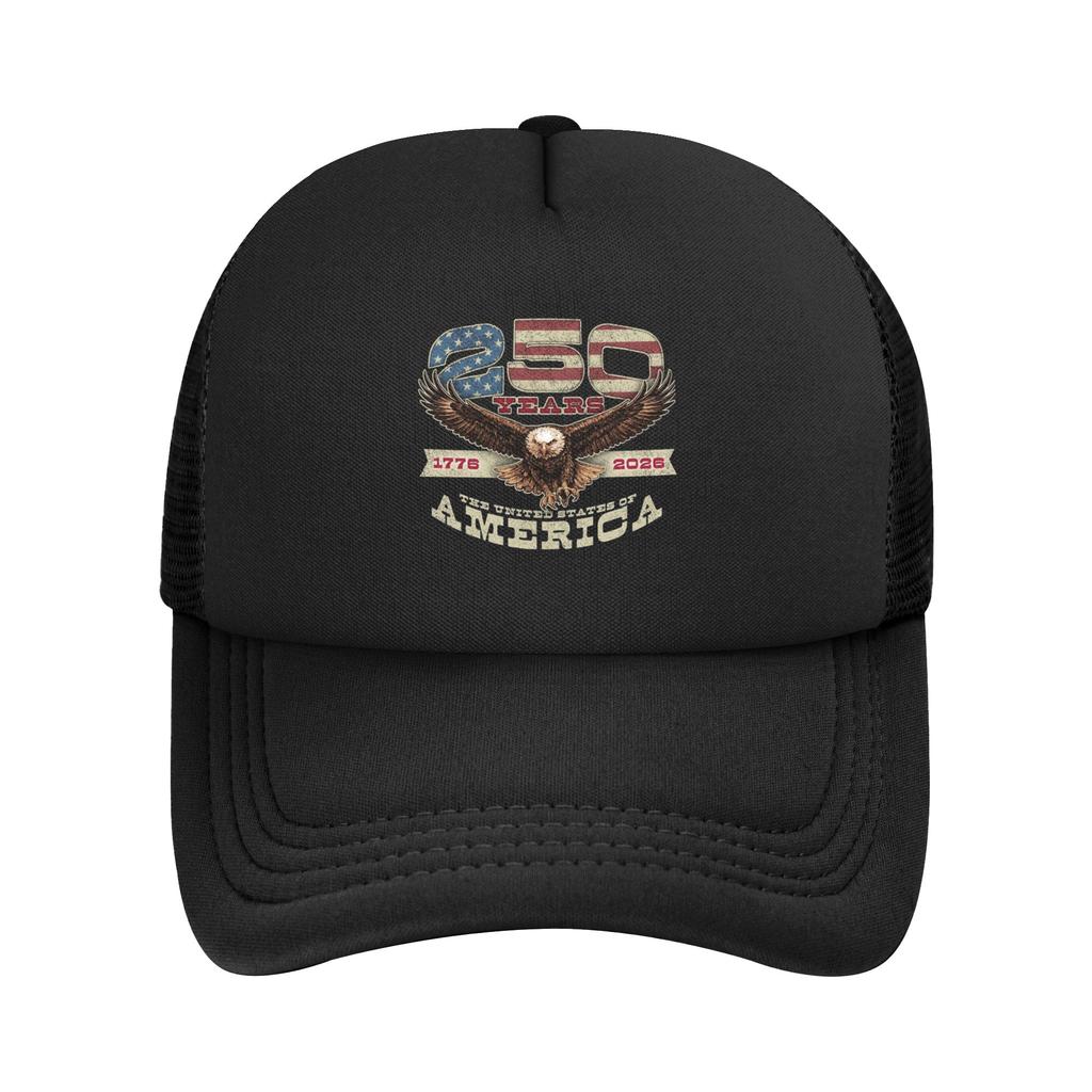 Eagle Flag 250 Years 17762026 250Th Happy Birthday USA Foam Mesh Trucker Hat Summer Meshback Baseball Cap For Casual Headwear