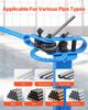 Manual Pipe Bender, Pipe Tube Bender with 14 Bending Dies, 200° Heavy-Duty Tube Bending Tool for Copper Aluminum Iron Pipes, Ideal for HVAC Air