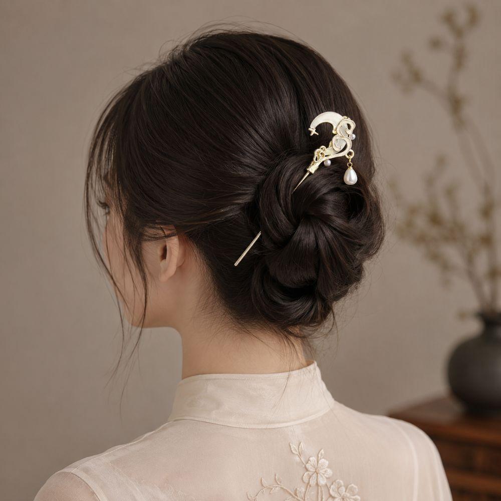 Moonlight Stone Hairpin Accessories New Chinese Style Chopstick Shaped Hairpin  For Woman Girl