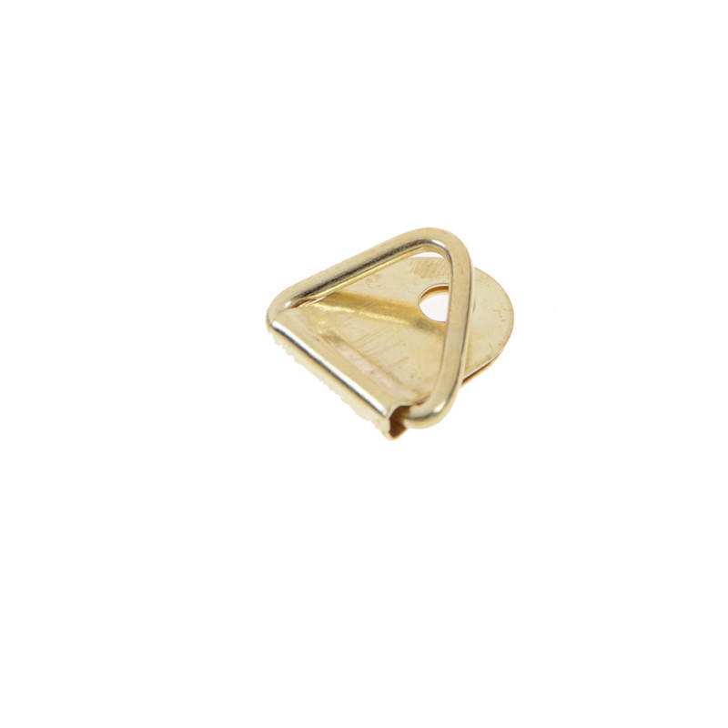 10Pcs D Ring Hooks Golden Brass Triangle Photo Picture Frame Wall Mount Hangers