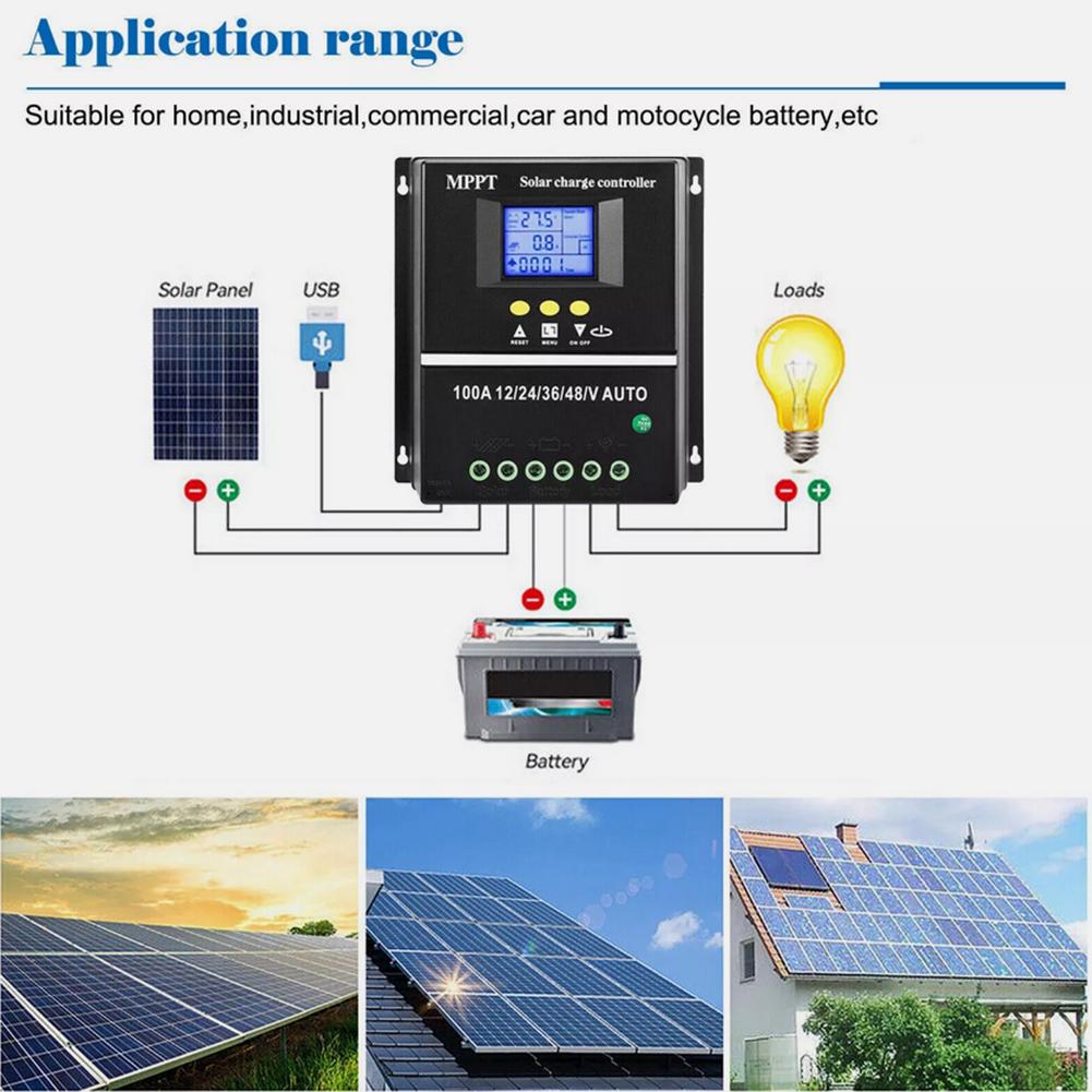 12V 24V 36V 48V Controller 100A Solarladeregler Fabrikgebrauch Verdickter Aluminiumlegierungs-Kühlkörper Für Spielkonsolen