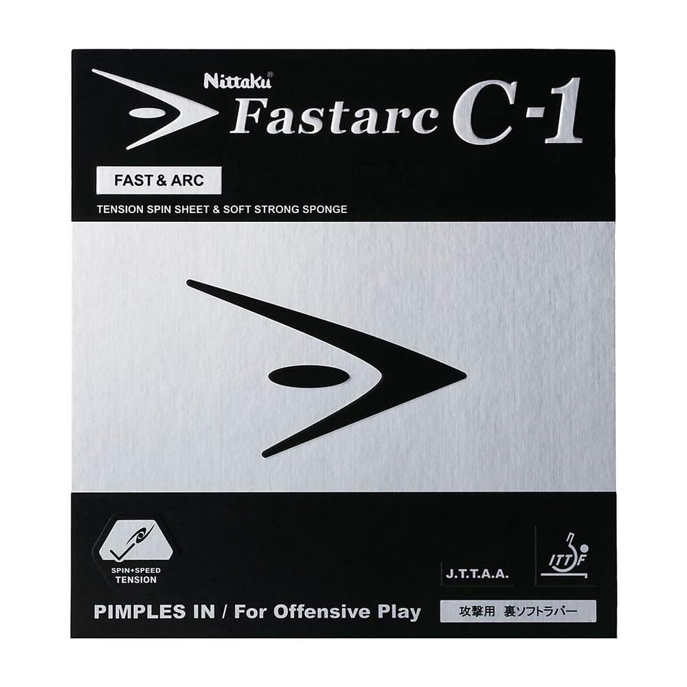 Nittaku Fastark C-1 Table Tennis Rubber Red 2.1mm Thickness for Enhanced Spin and Speed
