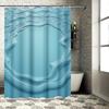 3D Waterfall Shower Curtain Blue Waterproof Fabric For Bathroom Decorations Custom Size Available From