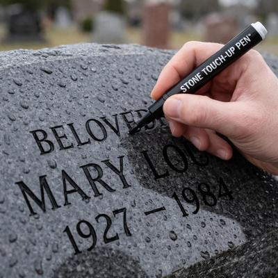 Tombstone Lettering Pen Gold Stone Inscription Touchup Marker Memorial Stone Paint Pen for Church Outdoor Cemetery Grave